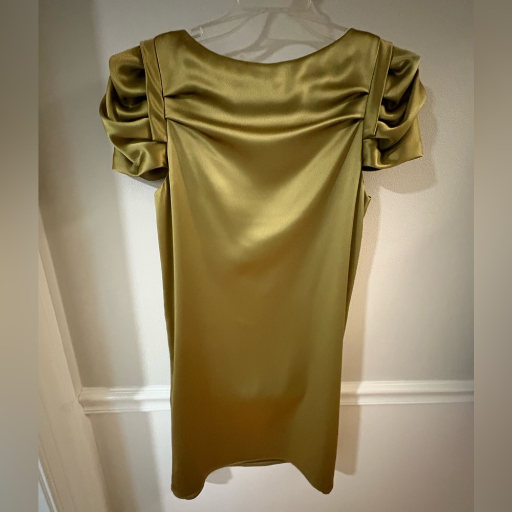 ABS by Allen Schwartz Green puff sleeve dress w/side zip 4. Perfect Holidays/NYE - Picture 2 of 6